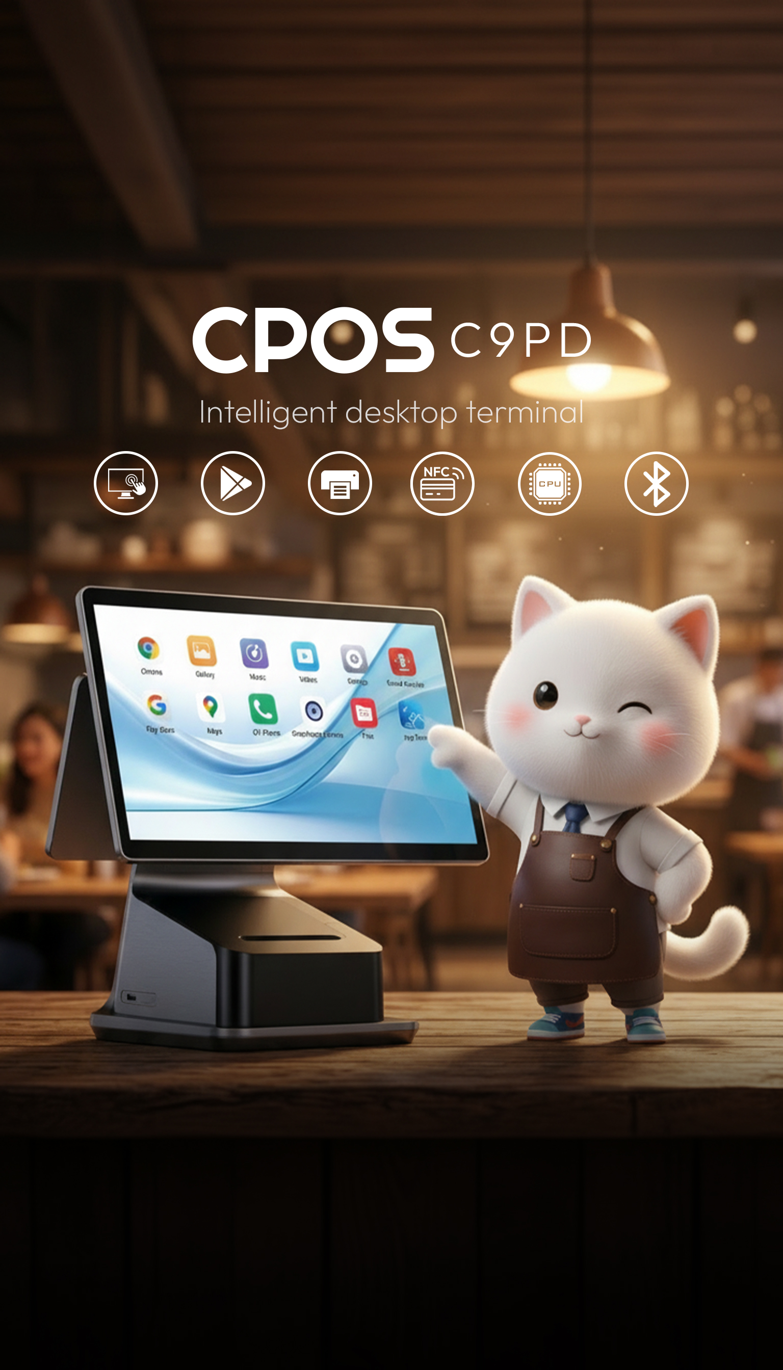 cpos c9pd เครื่องคิดเงินรุ่นใหม่ จอสัมผัสคู่